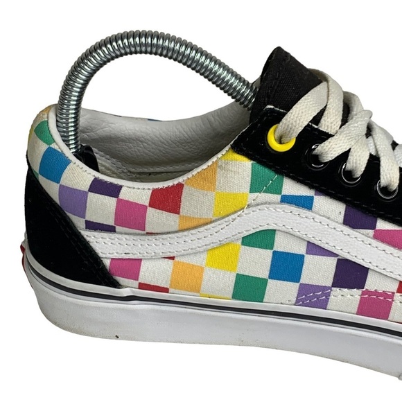Vans Old Skool Unisex Rainbow Check Excellent Condition Women Size 8.5 M - Picture 6 of 10